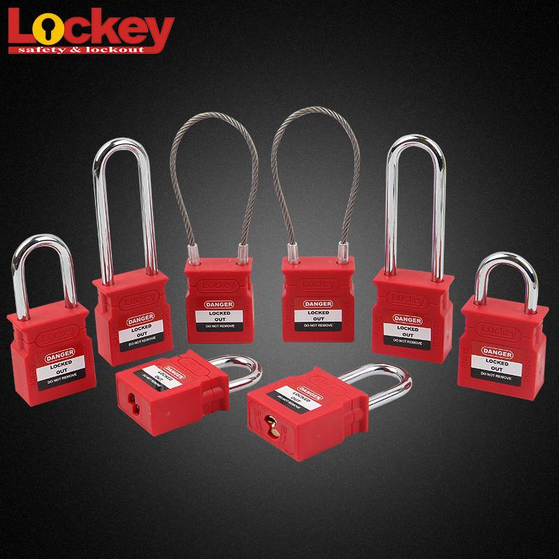 Design Upgrade Safe Lock 38mm 76mm Steel Nylon Shackle Safety Padlock With Master Key